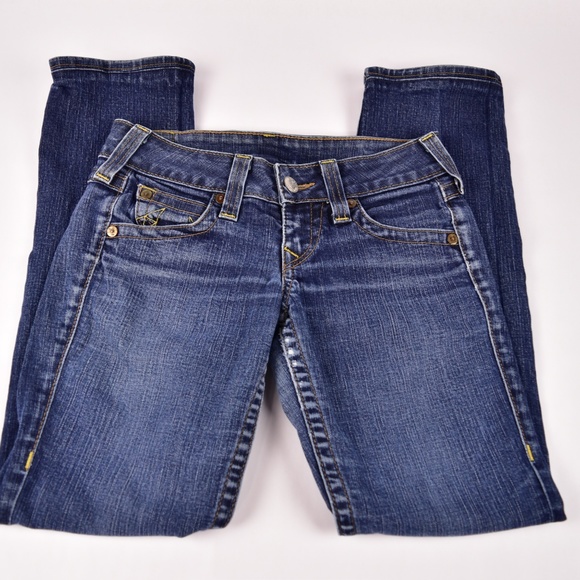 True Religion Jeans Womens Size 27 Tapered Leg Low - Picture 2 of 6
